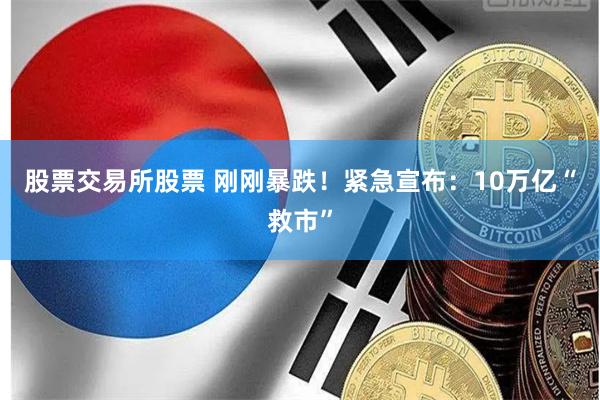 股票交易所股票 刚刚暴跌！紧急宣布：10万亿“救市”